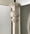 Lámpara francesa madera tallada blanca