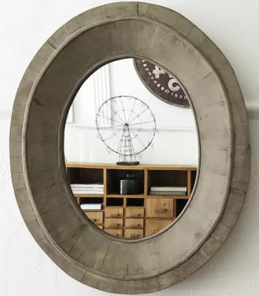Espejo ovalado color madera 66×86 Homewell – Grupo Boxito