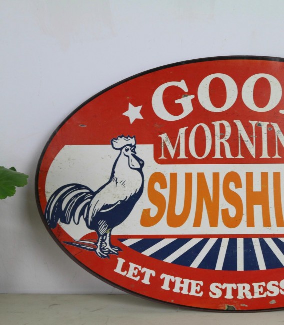 Plancha metálica ovalada "Good morning Sunshine"