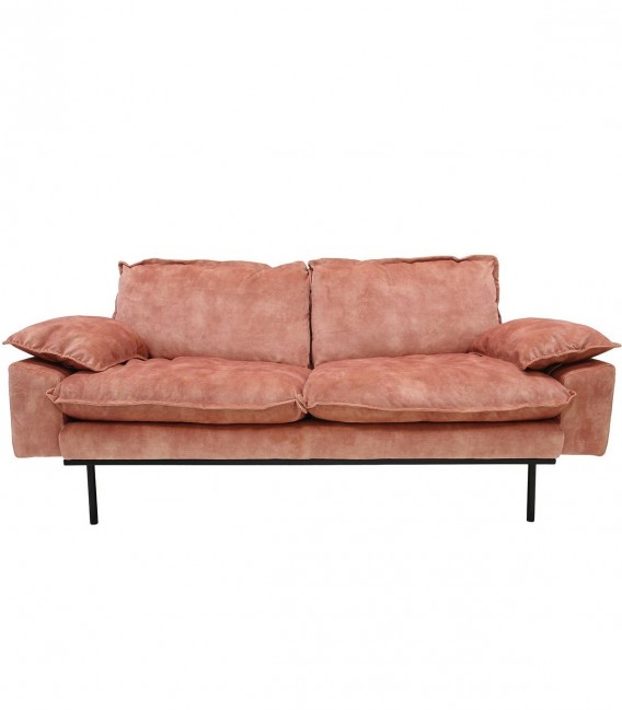 Sofá terciopelo rosa estilo retro