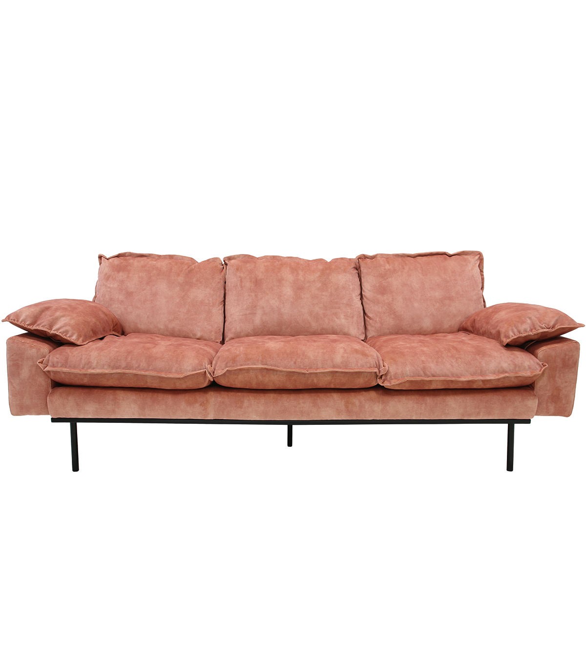 Sofá terciopelo rosa estilo retro (+ colores - tamaños) - vilmupa