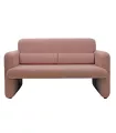Sofá estilo mid Century color rosa coral