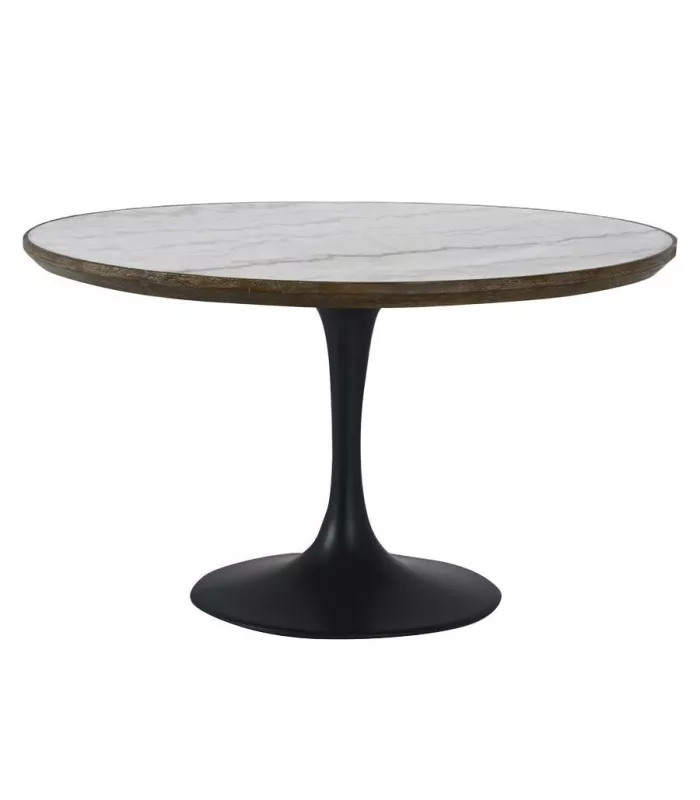 Mesa de comedor blanca de 23.6 pulgadas, con mesa redonda de mármol, mesa  de oficina pequeña, para 2 o 4 personas (mesas de pub)