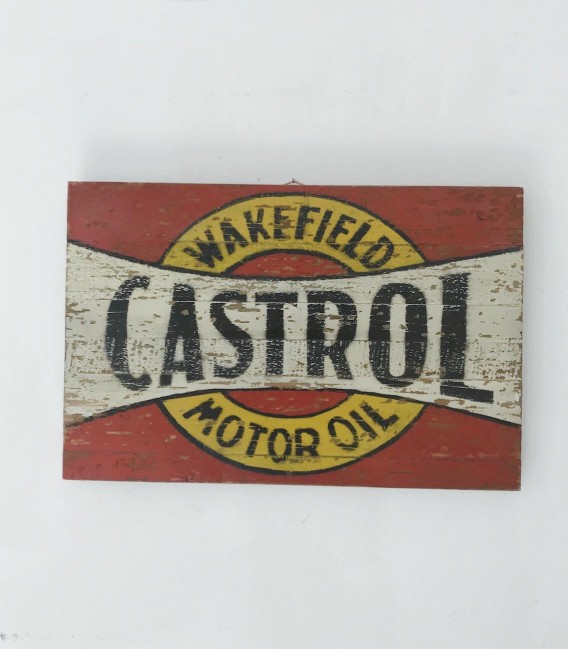 Cartel de madera Castrol