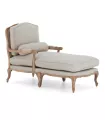 Chaise lounge roble blanqueado y lino