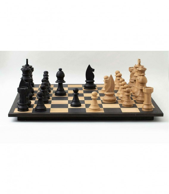 Tablero de ajedrez roble macizo tallado a mano