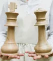 Piezas ajedrez roble macizo talladas a mano