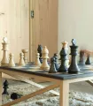 Tablero ajedrez roble macizo con mesa base