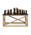 Tablero ajedrez roble macizo con mesa base