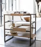 Mesa auxiliar estilo belga madera y metal