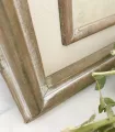 Cuadro helechos con marco madera blanqueada