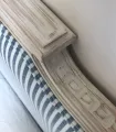 Cabecero madera Luis XVI tapizado rayas 