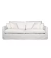 comodo sofa francés tapizado con lino blanco