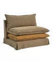 Sofa  Individual almohadones desenfundable lino tostado y ocre