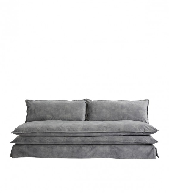 Sofa doble desenfundable terciopelo gris