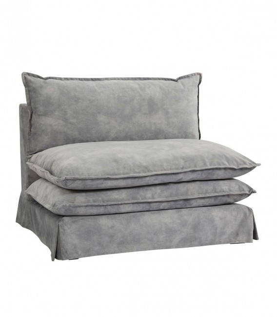 Sofa individual desenfundable terciopelo gris