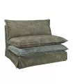 Sofa individual almohadones terciopelo verde y azul