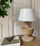 Lámpara mesa madera reciclada