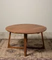 Mesa baja redonda de madera de acacia