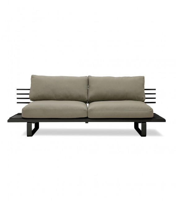 Sofa aluminio negro con cojines