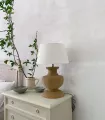 Lámpara mesa de madera reciclada