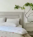 Cabecero de cama tapizado lino