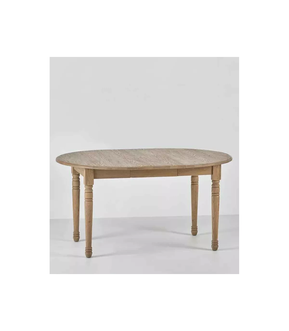 Mesa redonda extensible de madera maciza de roble o haya, diametro