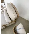 Chaise lounge de roble y lino