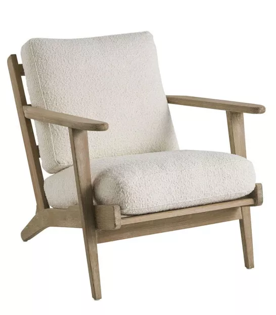 CITY sillón en tela de piel de oveja blanca y patas en madera maciza de  fresno natural muebles de diseño para el hogar