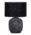 Detalle de la lampara de mesa negra