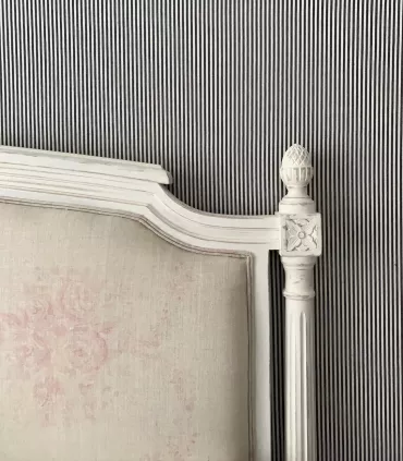 Cabecero Luis XVI tapizado con lino ingles estampado (+ medidas)