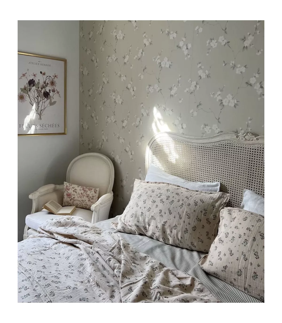 Cabecero blanco cama rejilla francesa (+ colores)