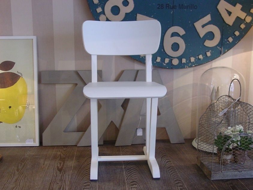 silla madera blanca
