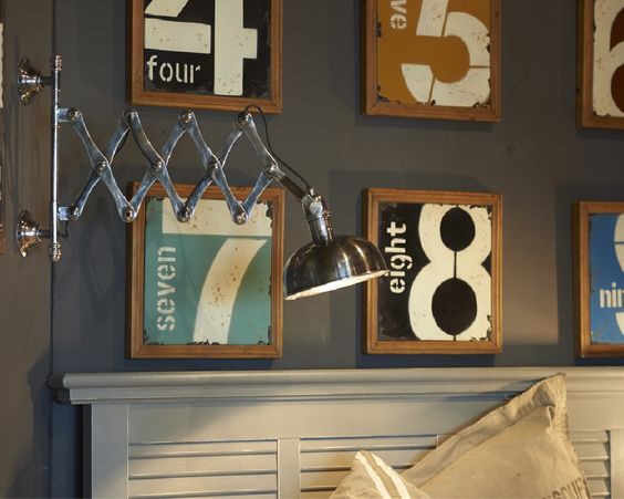 lámpara de pared tipo flexo de estilo vintage